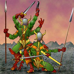 An image of two four-armed alien folk